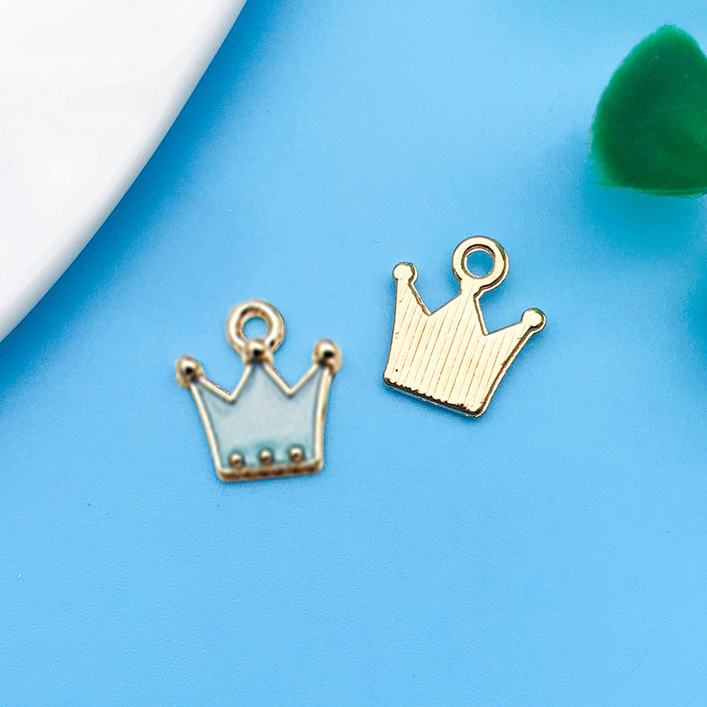 Wholesale Lake Blue Drip Oil Alloy Cartoon Animal Flower DIY Necklace Bracelet Pendant